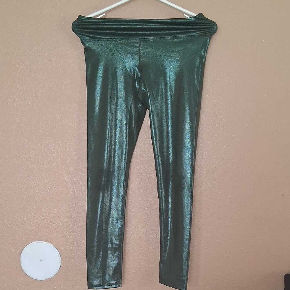 Old Navy Shimmering Green Kids Leggings